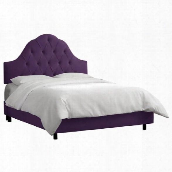 Skyline Furniture Arch Tufted Bed In Aubergine-twin