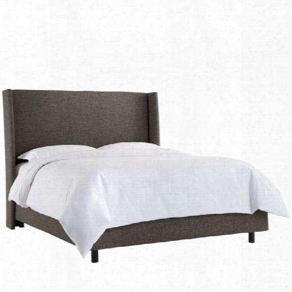 Skyline Upholstered Wingback California King Bed In Charcoal