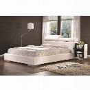 Coaster Maxine Leather Upholstered California King Bed in White