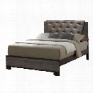 Furniture of America Charlsie California King Tufted Bed in Gray