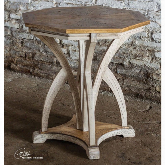 Uttermost Ranen Accent Table In Aged White