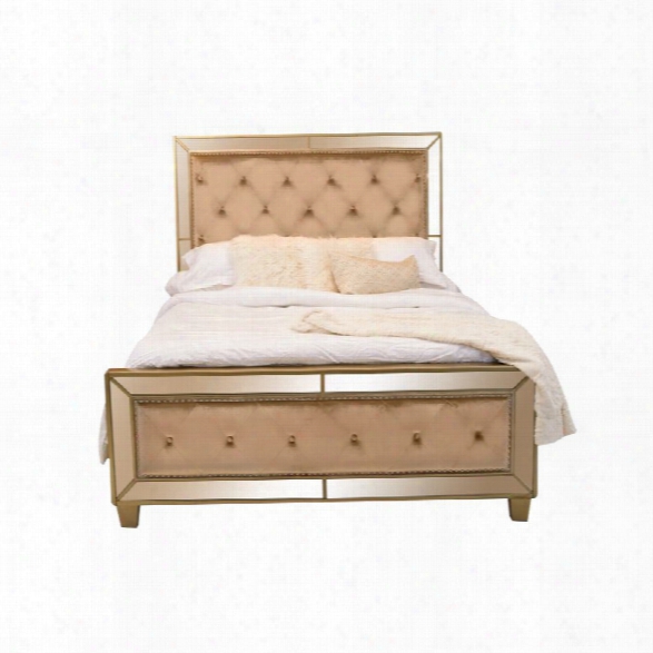 Abbyson Living Francesca King Mirrored Array Bed In Gold