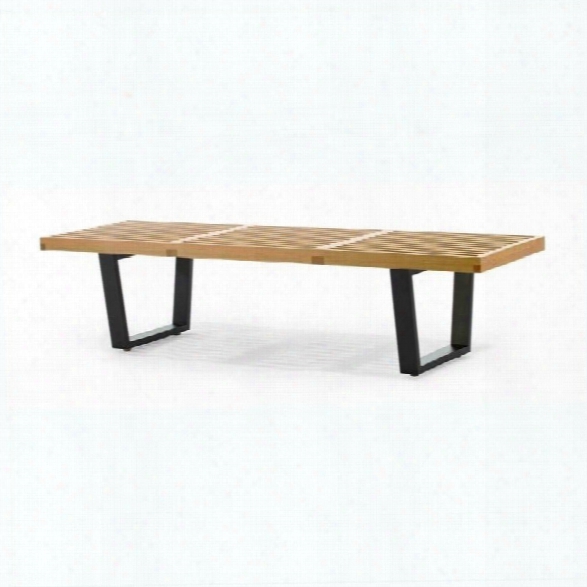 Aeon Furniture Slat Bench In Maple And Black