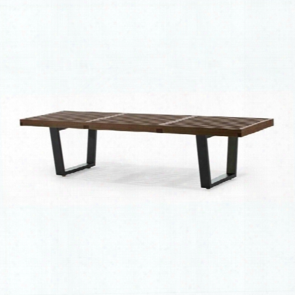 Aeon Furniture Slat Bench In Walnut And Black