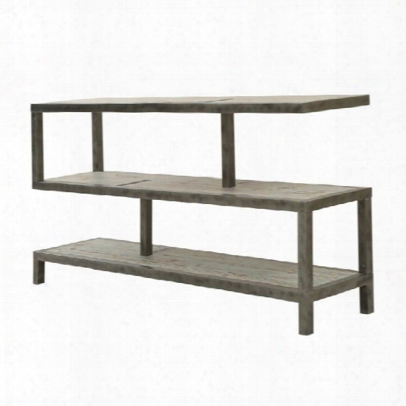 Armen Living Solid Wood And Iron Maxton Console Table In Natural