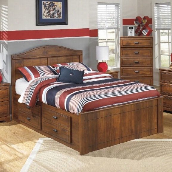 Ashley Barchan Wood Full Panel Double Drawer Bed In Brown