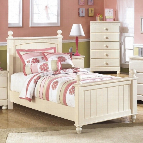 Ashley Cottage Retreat Wood Panel Bed In Cream-full