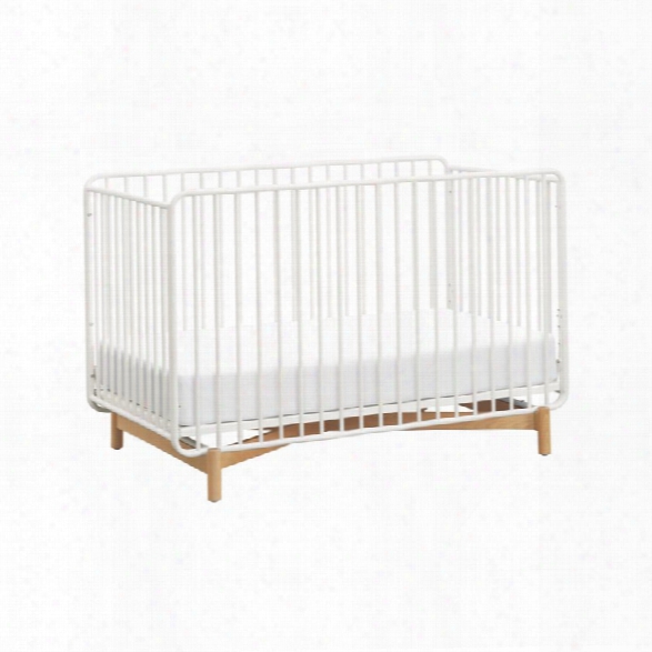 Babyletto Bixby 3-in-1 Metal Convertible Crib In Warm White / Natural