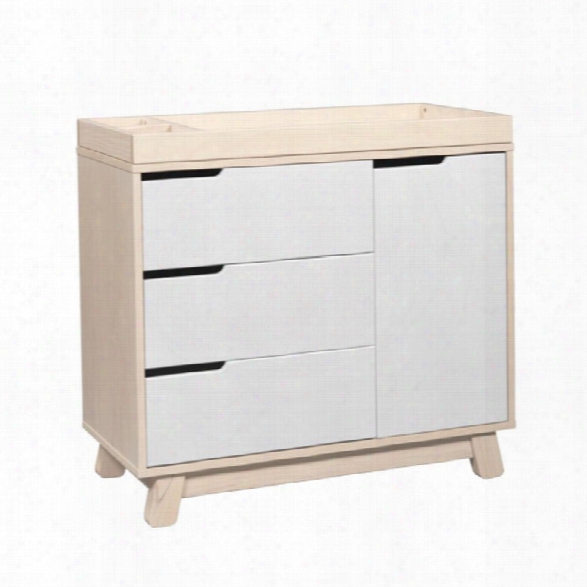 Babyletto Hudson 3-drawer Changing Table Dresser In Washed Natural With White