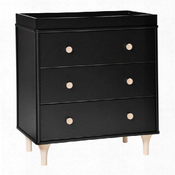 Babyletto Lolly 3 Drawer Changer Dresser In Black And Washed Natural