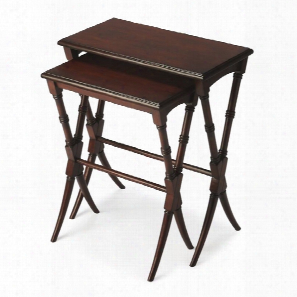 Butler Specialty Plantation Cherry Arabella 2 Piece Nesting Table Set