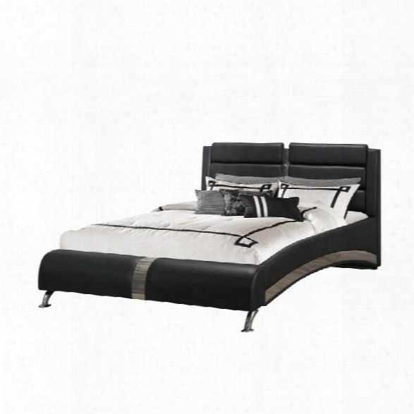 Coaster Jeremaine King Upholstered Modern Bed In Black