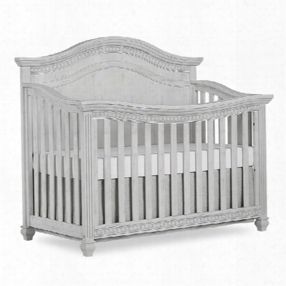 Evolur Madison 5-in-1 Curved Top Convertible Crib In Antique Mist