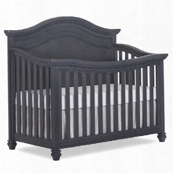 Evolur Madison 5-in-1 Curved Top Convertible Crib In Weathered Grey