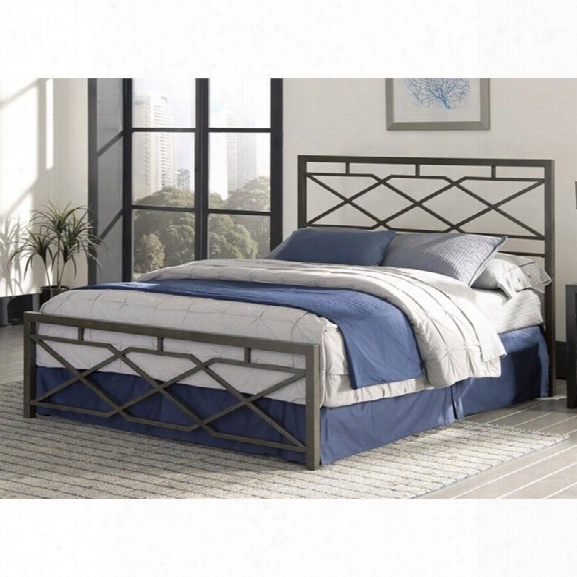 Fashion Bed Snap Alpine King Metal Bed In Rustic Pewter