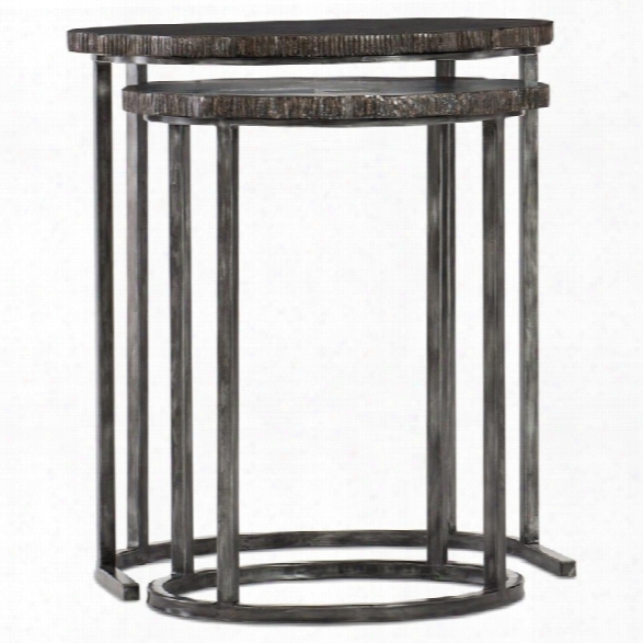 Hooker Furniture 2 Piece Nesting Table Set In Black And Brass