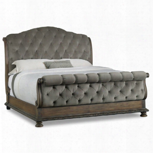 Hooker Furniture Rhapsody Tufted King Bed In Fog Gray