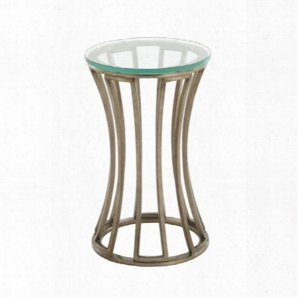 Lexington Tower Place Stratford Round Glass Accent Table In Gold Leaf