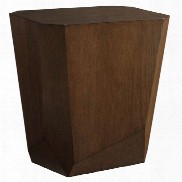 Lexington Zavala Tangent Faceted Accent Table In Mocha Brown