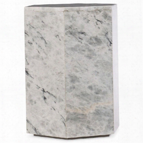 Maklaine Marble Accent Table In Gray