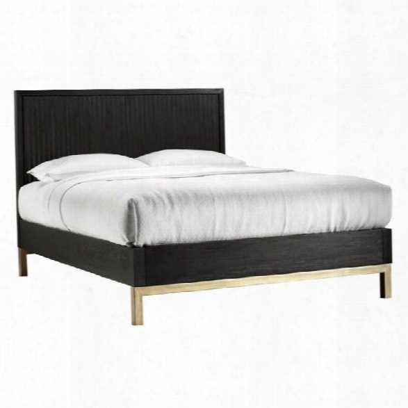 Maklaine Queen Platform Bed In Transparent Black Mahogany