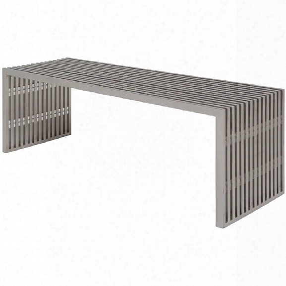 Nuevo Amici Metal Bench In Silver