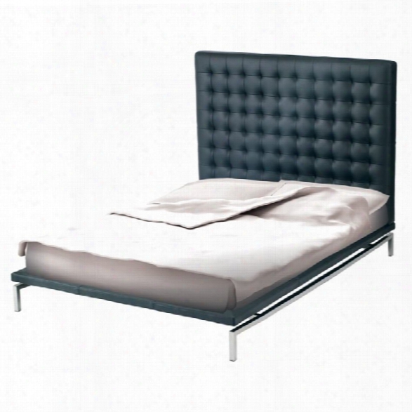 Nuevo Bentley Faux Leather Upholstered Queen Panel Bed In Black
