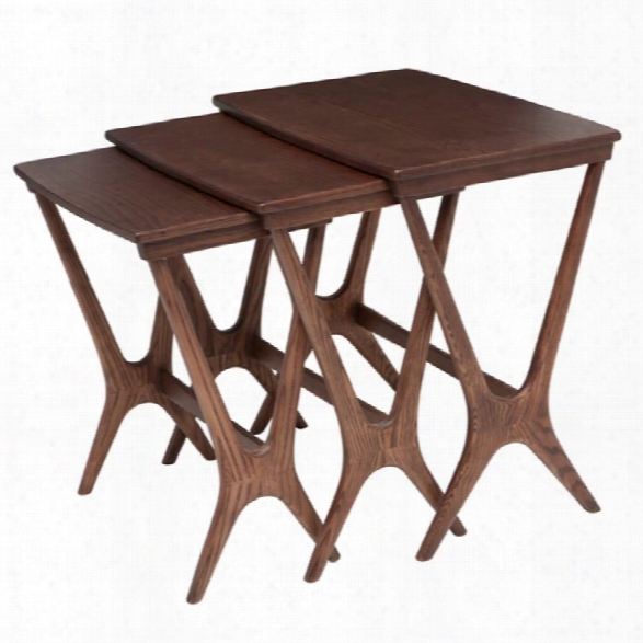 Nuevo Josef 3 Piece Nesting Table Set In Walnut