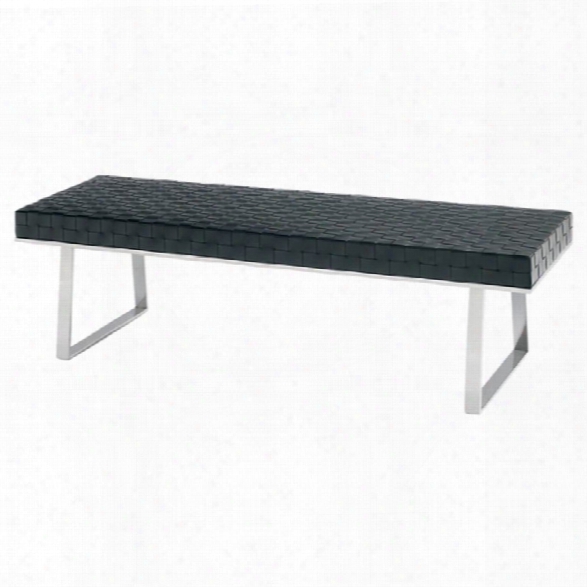 Nuevo Karlee Leather Bench In Black