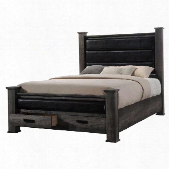 Picket House Furnishings Grayson Queen Poster Panel Bed In Gray Oak