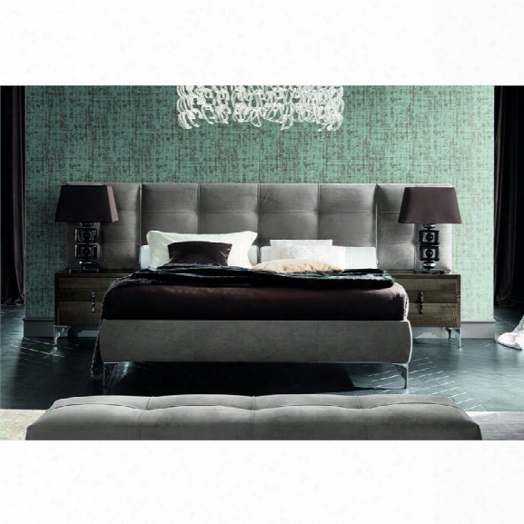 Rossetto Dune Visone Memory Wing Upholstered King Platform Bed