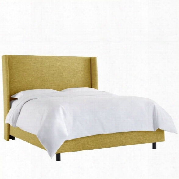 Skyline Upholstered Wingback California King Bed In Golden