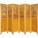 Oriental Beadboard 6 Panel Room Divider in Honey