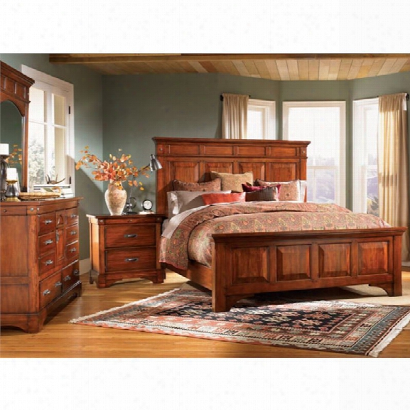 A-america Kalispell 4 Piece King Bedroom Set In Mahogany