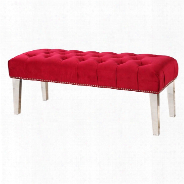 Abbyson Living Joeslyn Velvet And Lucite Bench In Rose