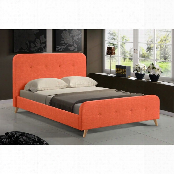 Abbyson Living Lawrence King Upholstered Platform Bed In Orange