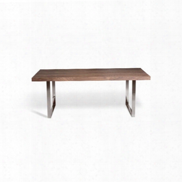 Aeon Furniture Jordan-2 Dining Table In Walnut And Chrome