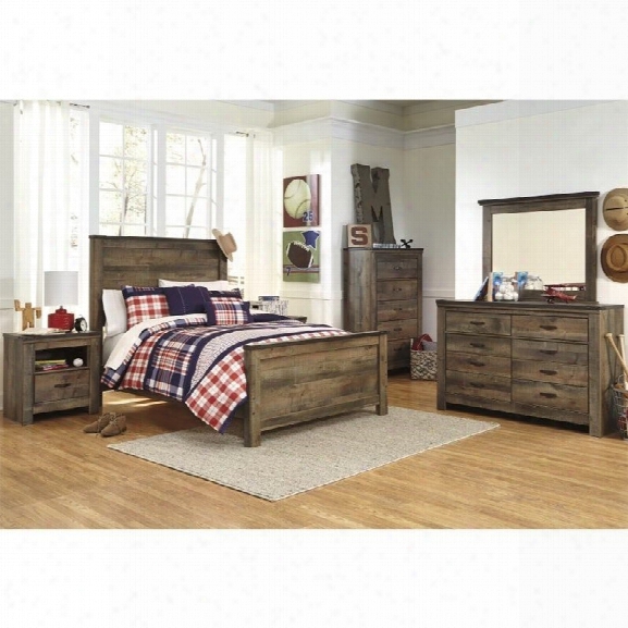 Ashley Trinell 6 Piece Wood Full Panel Bedroom Set In Brown