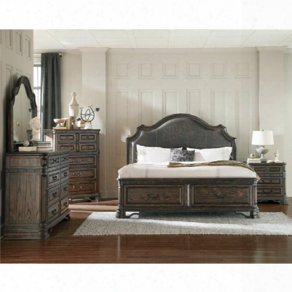 Coaster Carlsbad 4 Piece Upholstered King Panel Bedroom Set