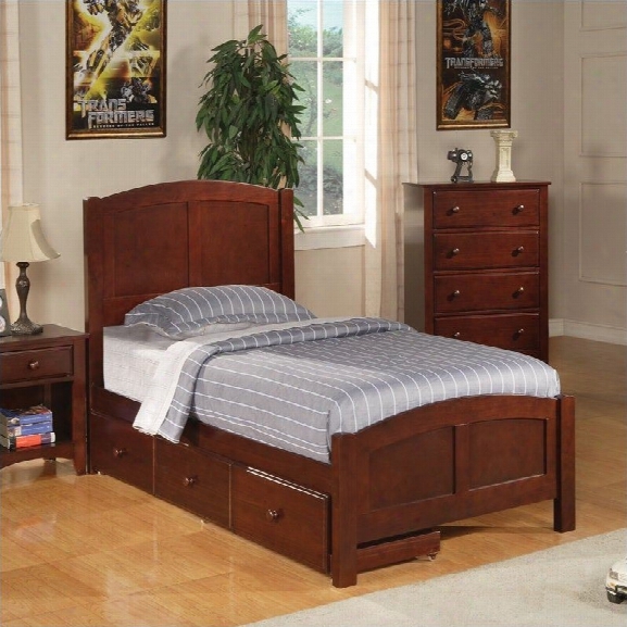 Coaster Parker Twin Panel Bed With Underbed Storage In Cappuccino
