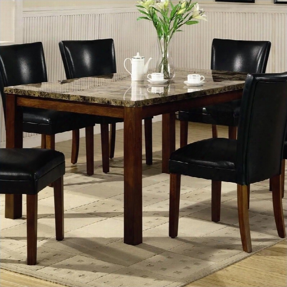 Coaster Telegraph Marble Top Rectangular Dining Table In Brown