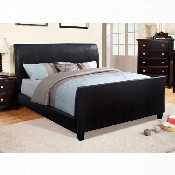 Furniture Of America Colvin Full Leather Sleigh Bed In Espresso