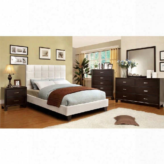 Furniture Of America Hellan 4 Painting Queen Bedroom Set In Ivory