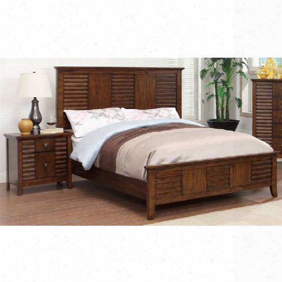 Furniture Of America Kyrin 2 Piece King Panel Bedroom Set In Walnut