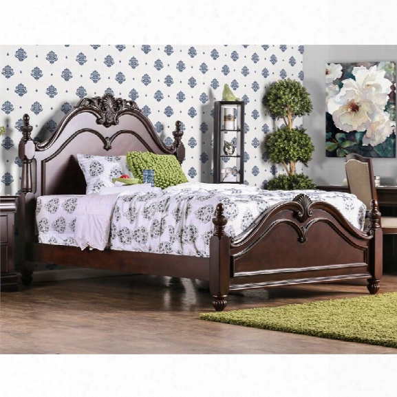 Furniture Of America Ruben King Poster Bed In Cherry