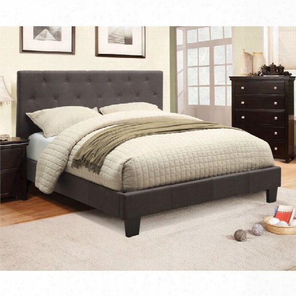 Furniture Of America Verin Full Tufted Platform Bed In Gray