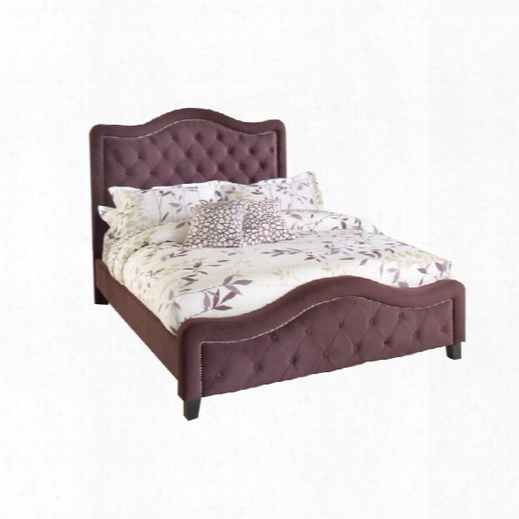 Hillsdale Trieste Upholstered Queen Bed In Purple