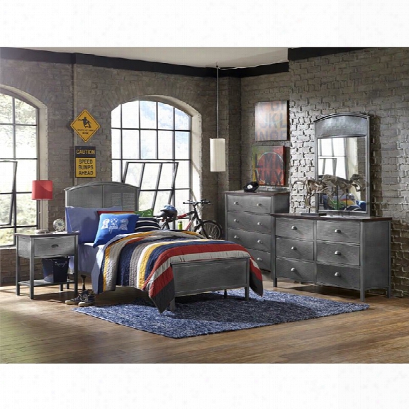 Hillsdale Urban Quarters 5 Piece Full Panel Bedroom Set In Black Steel