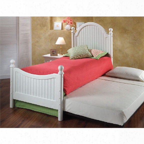 Hillsdale Westfield Twin Poster Bed With Trundle In Off White