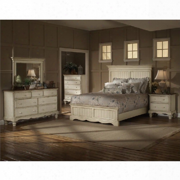 Hillsdale Wilshire 4 Piece Queen Bedroom Set In Antique White